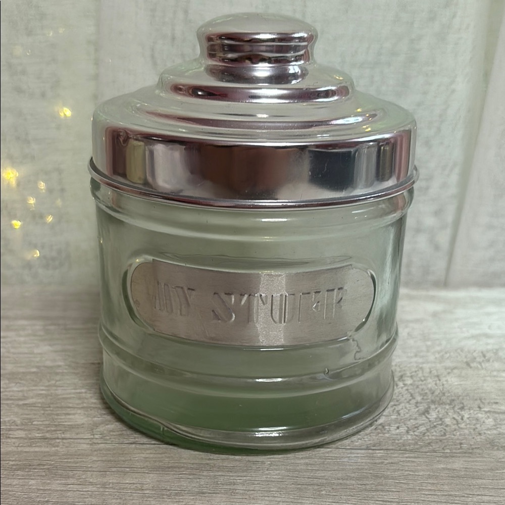 Silver and Glass Jar